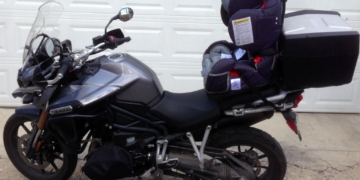 motorcycle with baby carseat